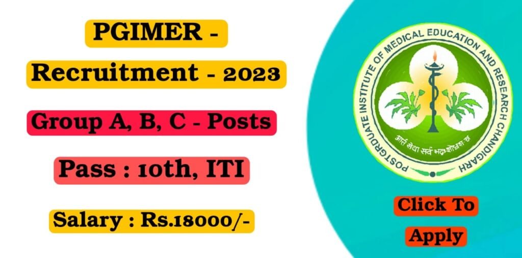 PGIMER Recruitment 2023 206 Group A, B and C Posts Apply Now